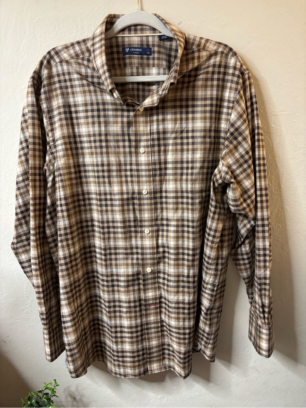 Daniel Cremieux Brown and Cream Plaid Button-Down Shirt